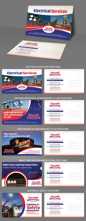 Design de Carte Postale par Impressive Designs pour Lighting Maintenance Inc | Design #33501751