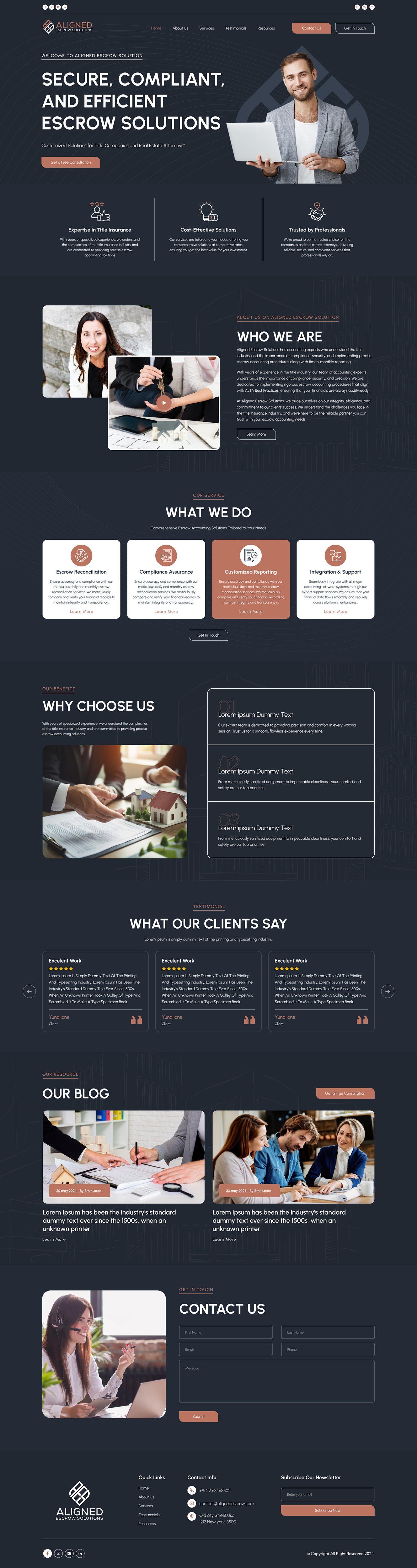 Web Design by IDesign1606 for Aligned Escrow Solutions | Design #33574410