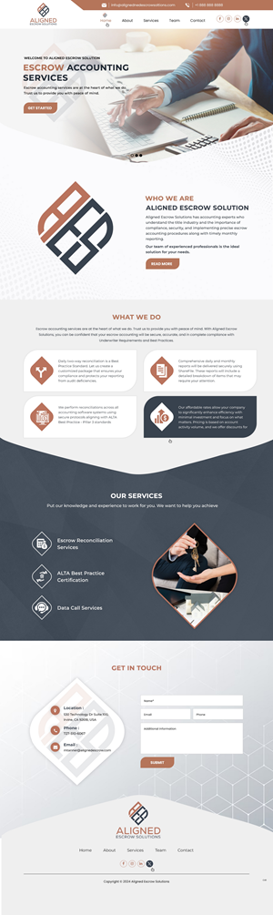 Web Design by pb for Aligned Escrow Solutions | Design: #33536373