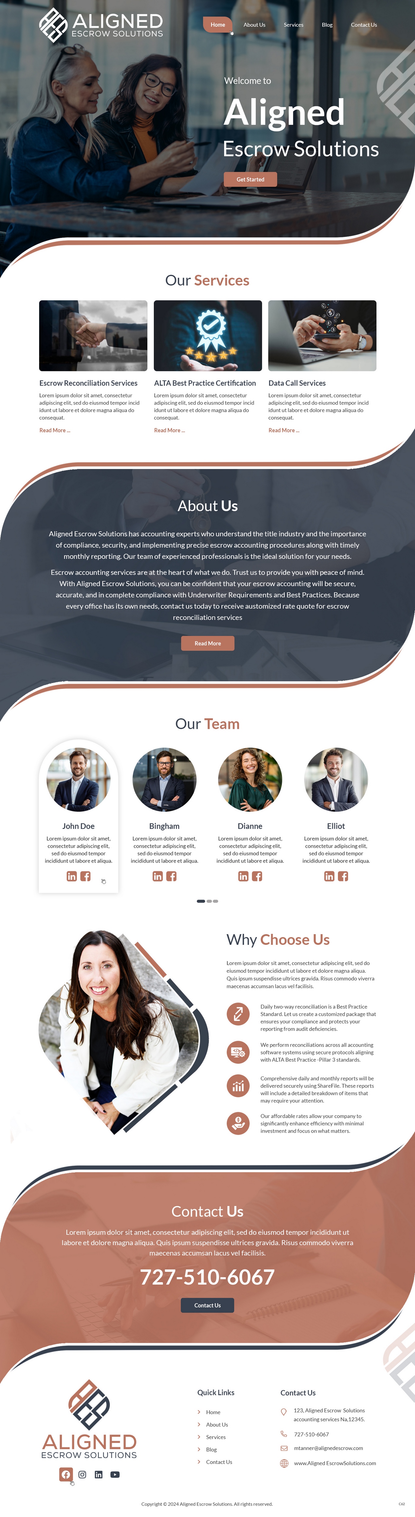 Web Design by pb for Aligned Escrow Solutions | Design #33536374