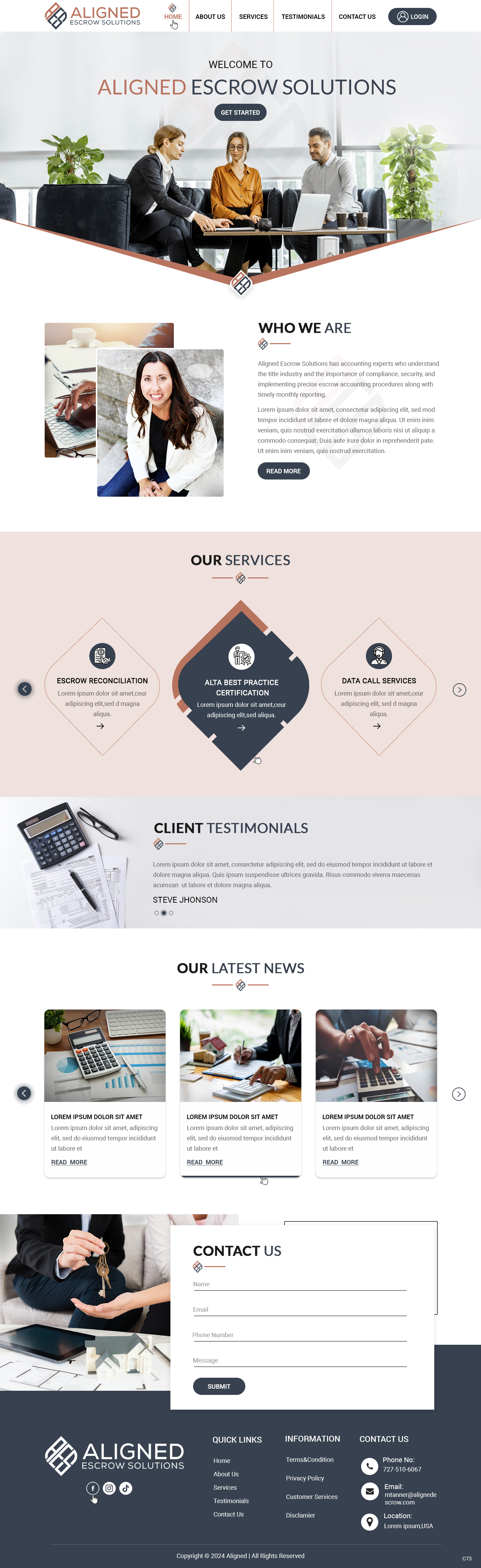 Web Design by pb for Aligned Escrow Solutions | Design #33536377