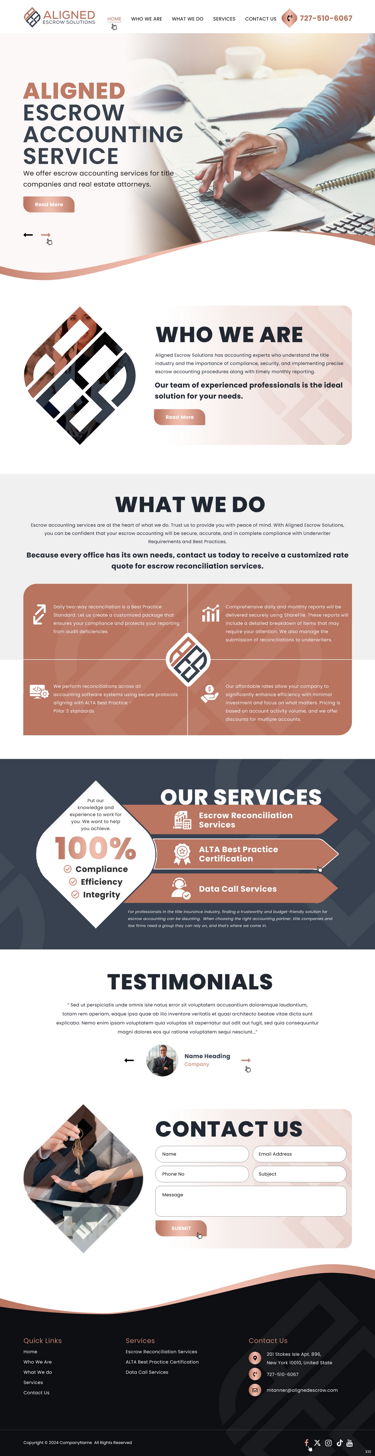 Web Design by pb for Aligned Escrow Solutions | Design #33536379