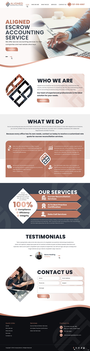 Web Design by pb for Aligned Escrow Solutions | Design: #33536379