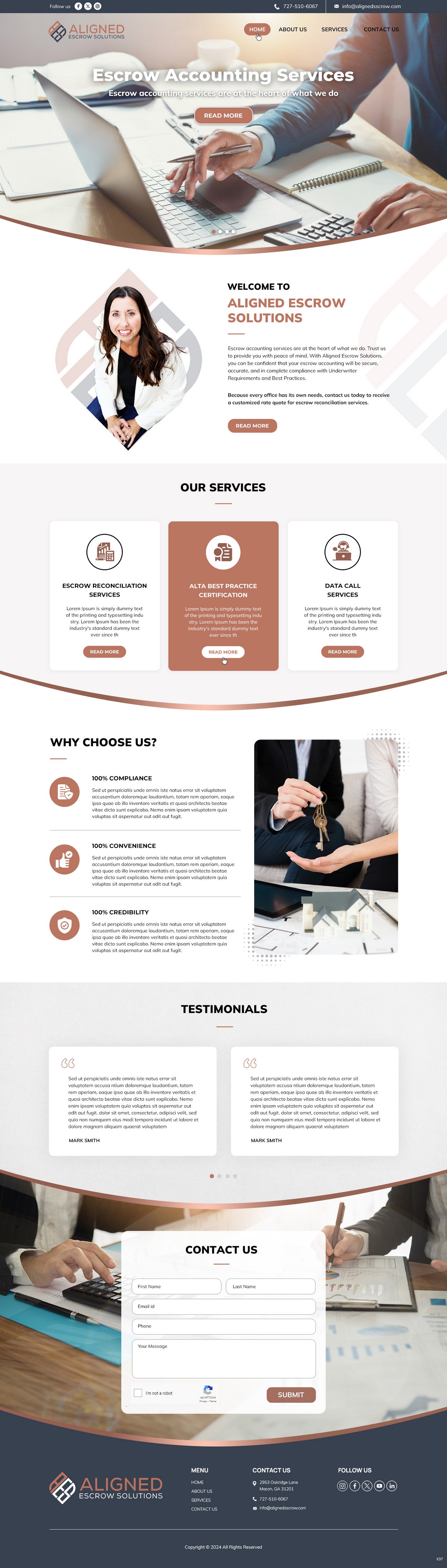 Web Design by pb for Aligned Escrow Solutions | Design #33536385