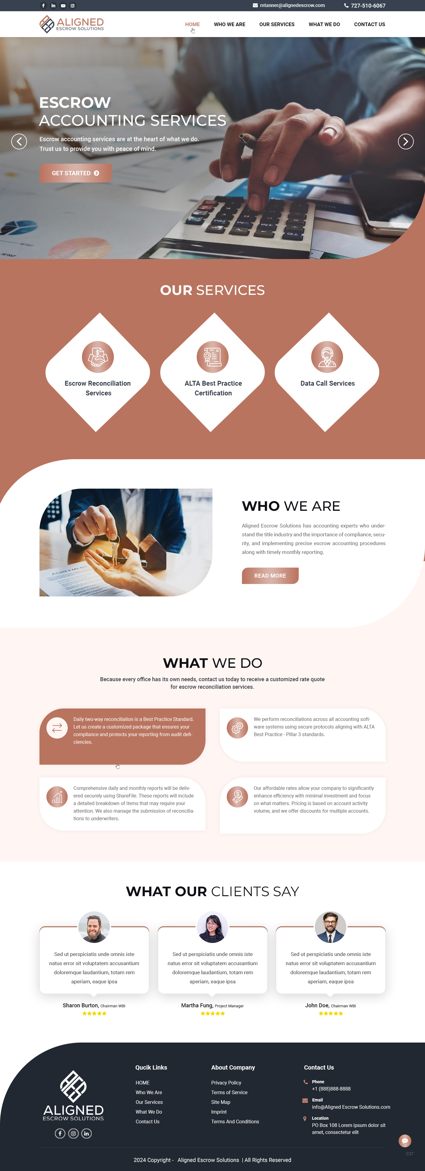 Web Design par pb pour Aligned Escrow Solutions | Design #33546535