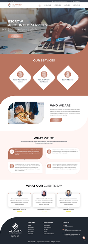 Web Design by pb for Aligned Escrow Solutions | Design: #33546535