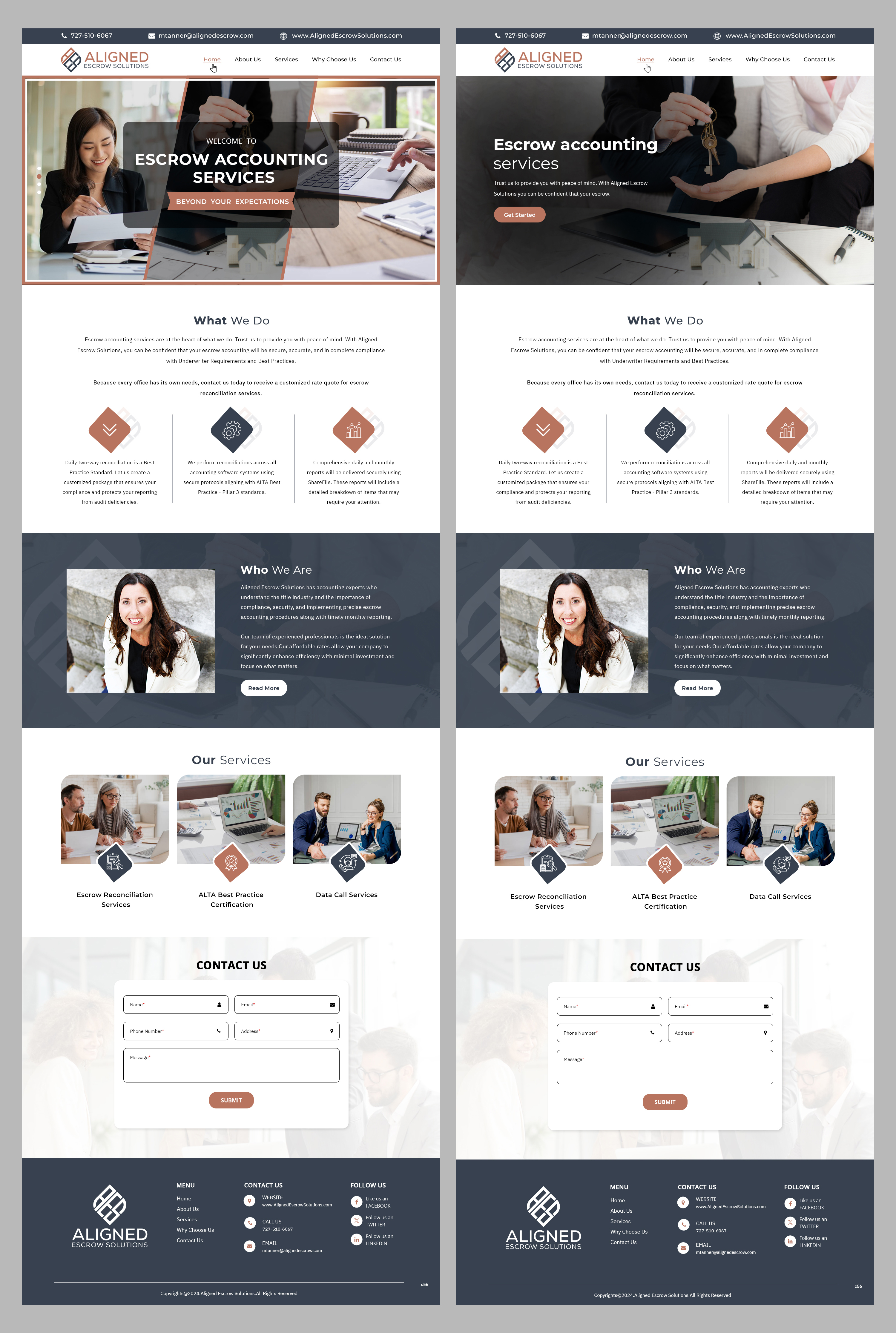 Web Design par pb pour Aligned Escrow Solutions | Design #33546536
