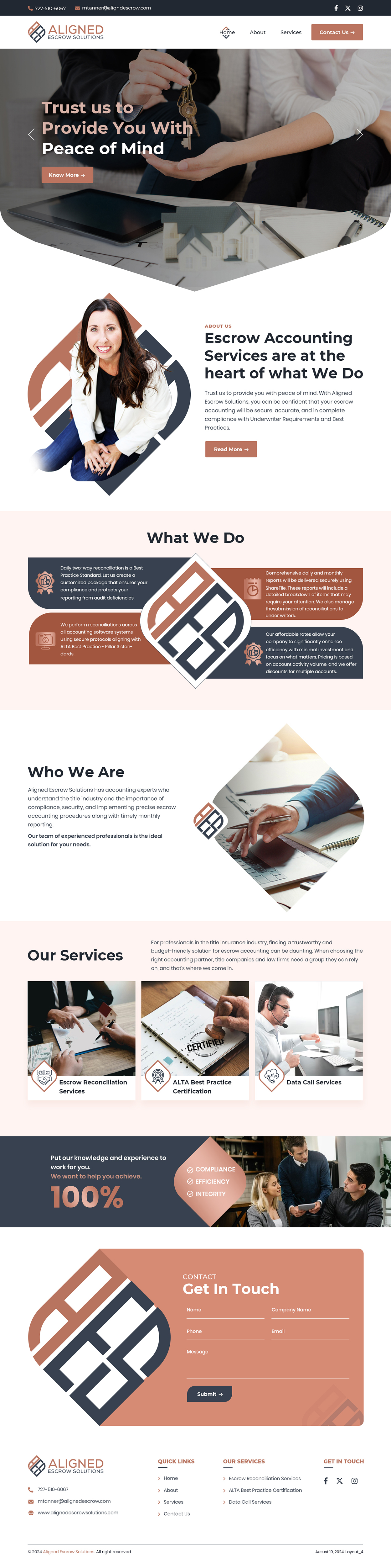 Web Design by sai.designer87 for Aligned Escrow Solutions | Design #33544256