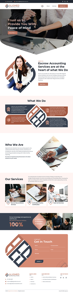 Web Design by sai.designer87 for Aligned Escrow Solutions | Design: #33544256