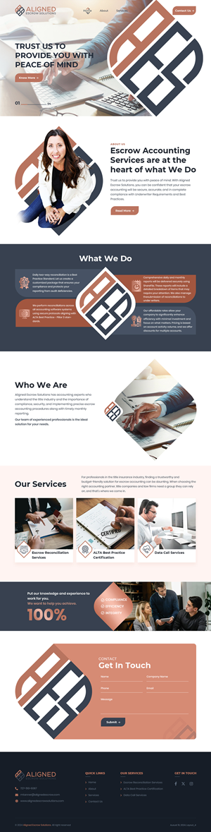 Web Design by sai.designer87 for Aligned Escrow Solutions | Design: #33544257