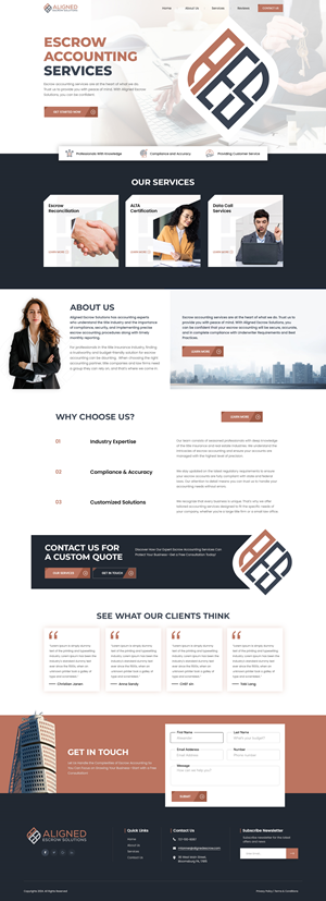 Web Design by nzdesigners for Aligned Escrow Solutions | Design: #33559430