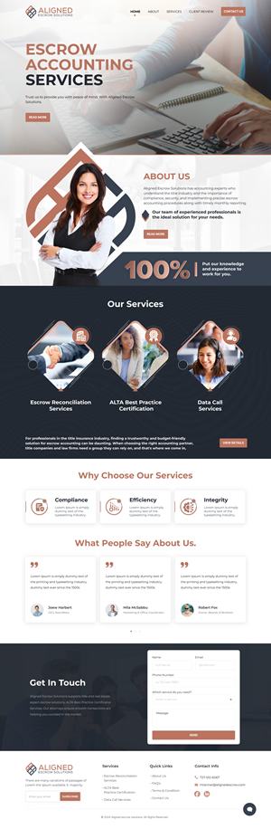 Web Design by nzdesigners for Aligned Escrow Solutions | Design: #33559445