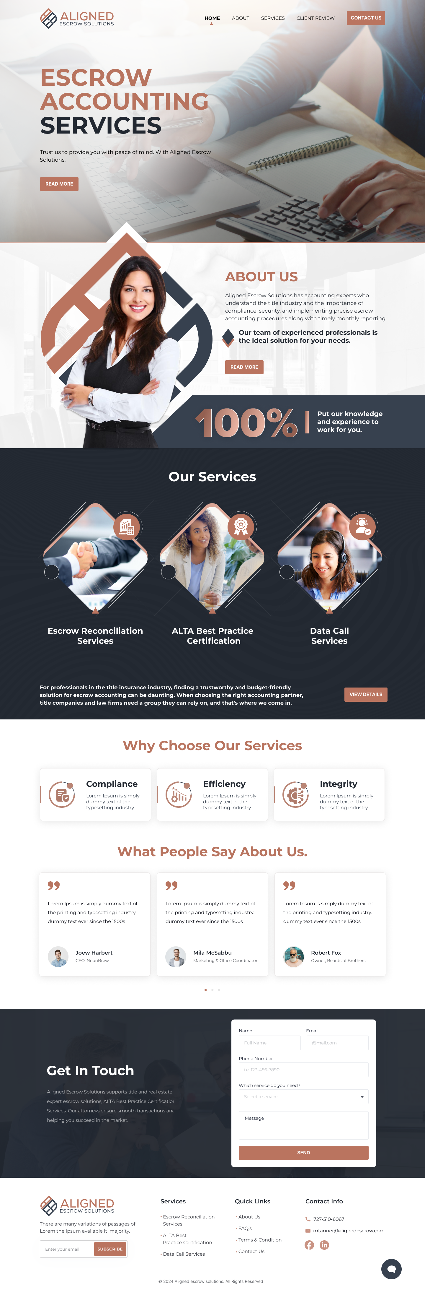 Web Design par NZ Creatives pour Aligned Escrow Solutions | Design #33570688