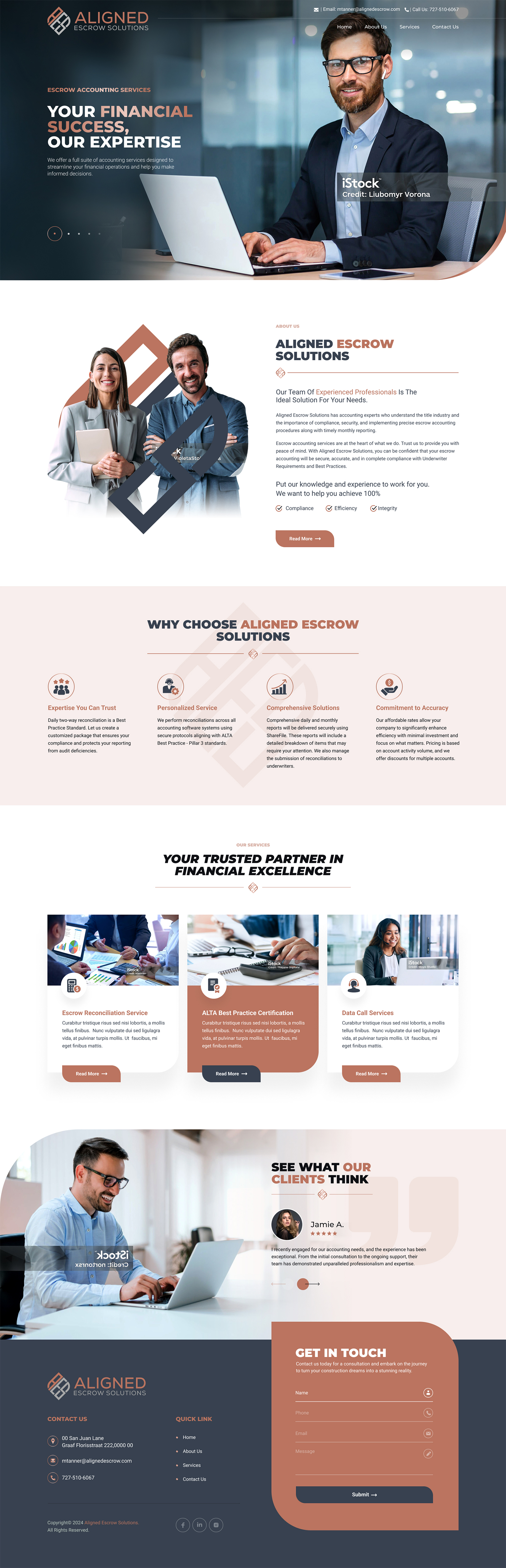 Web Design by Soma.Debnath for Aligned Escrow Solutions | Design #33561589