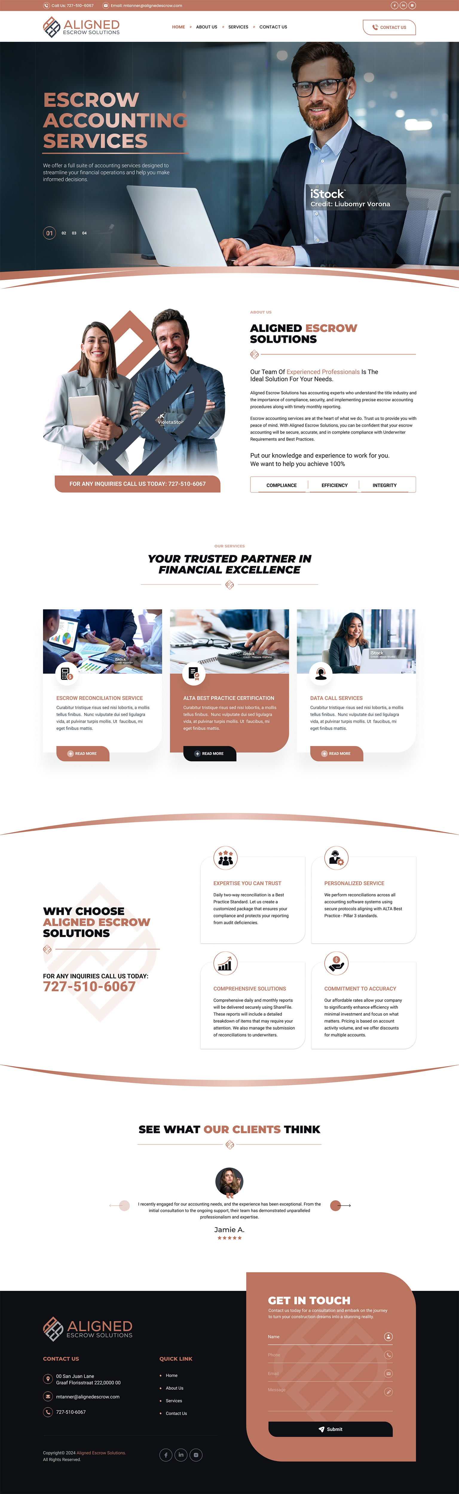 Web Design by Soma.Debnath for Aligned Escrow Solutions | Design #33568024