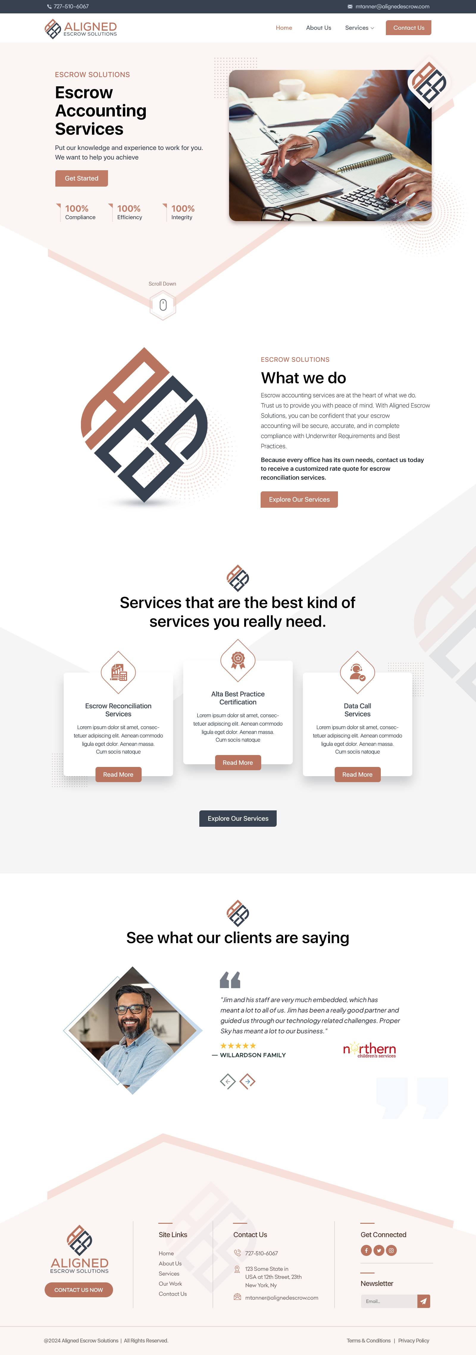 Web Design by Shijo John for Aligned Escrow Solutions | Design #33548930