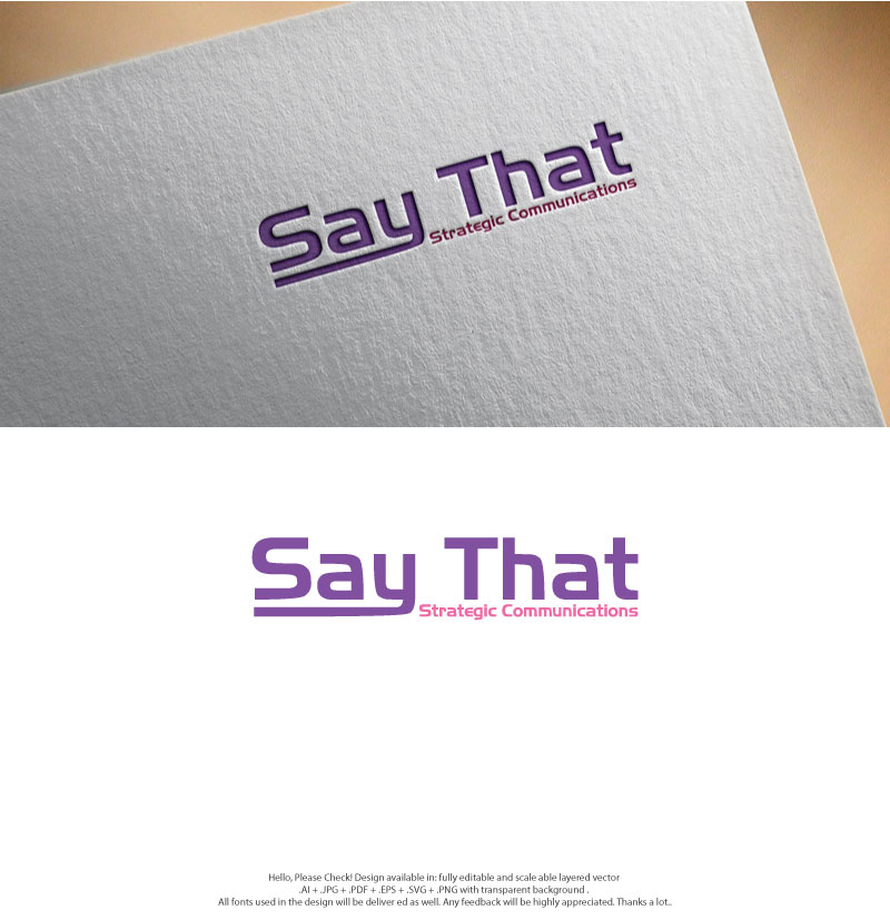 Logo Design by skart for Say That | Design #33548854