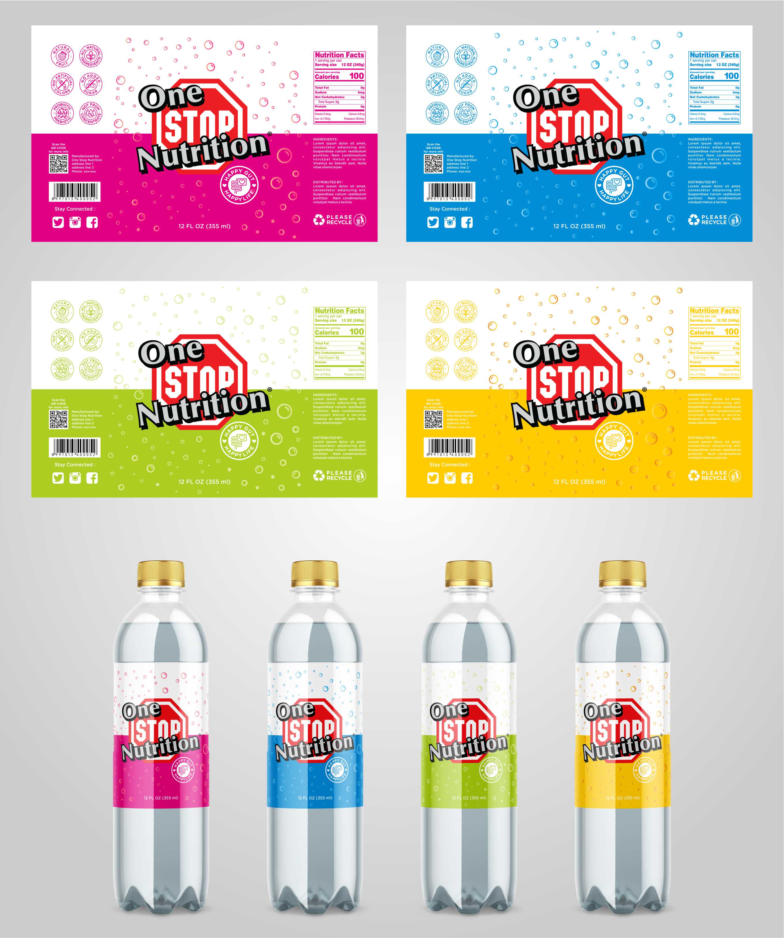 Design Étiquette par masheri pour One Stop Nutrition  | Design #33555917