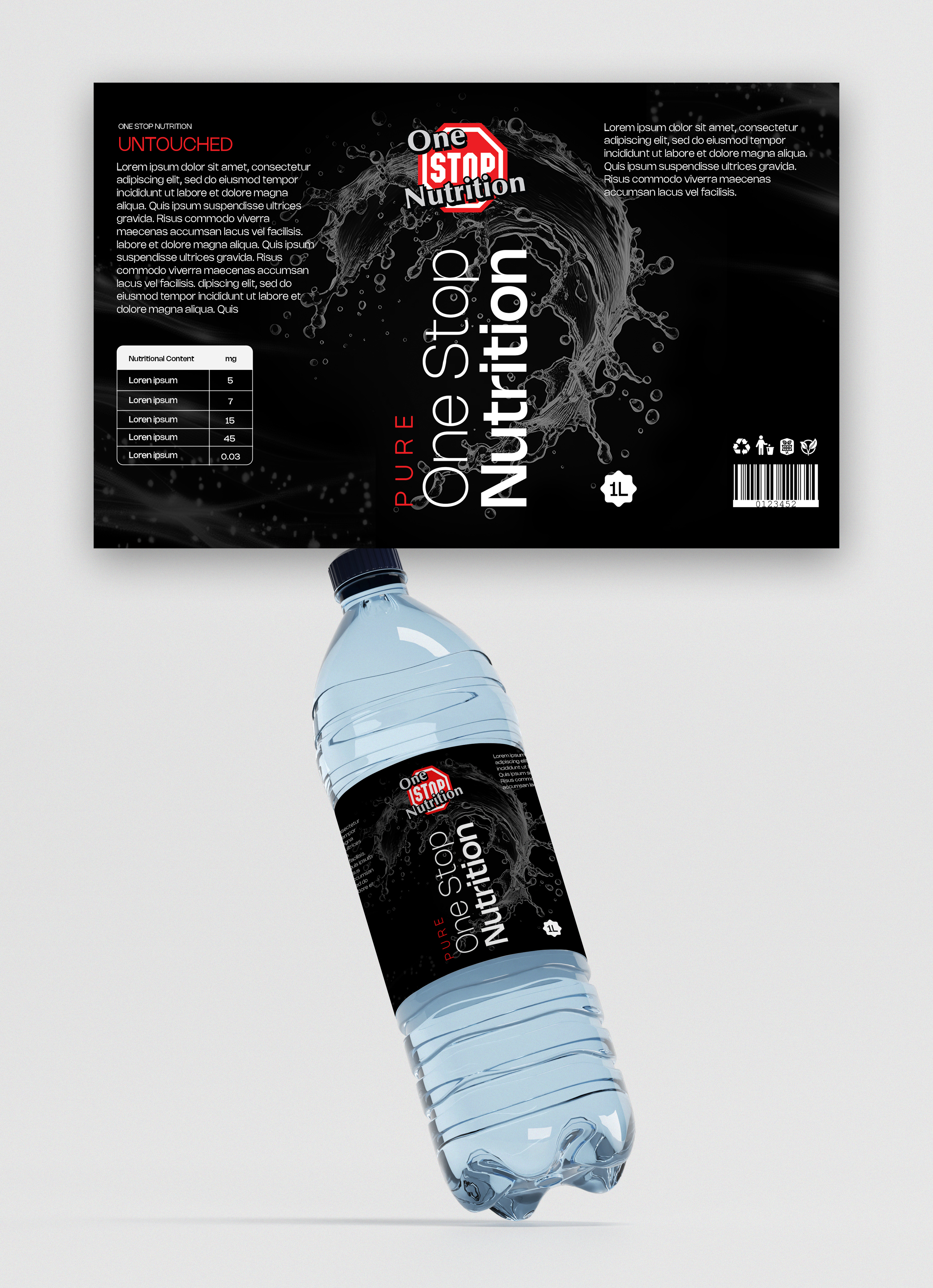 Label Design by Graphic Guy for One Stop Nutrition  | Design #33562486