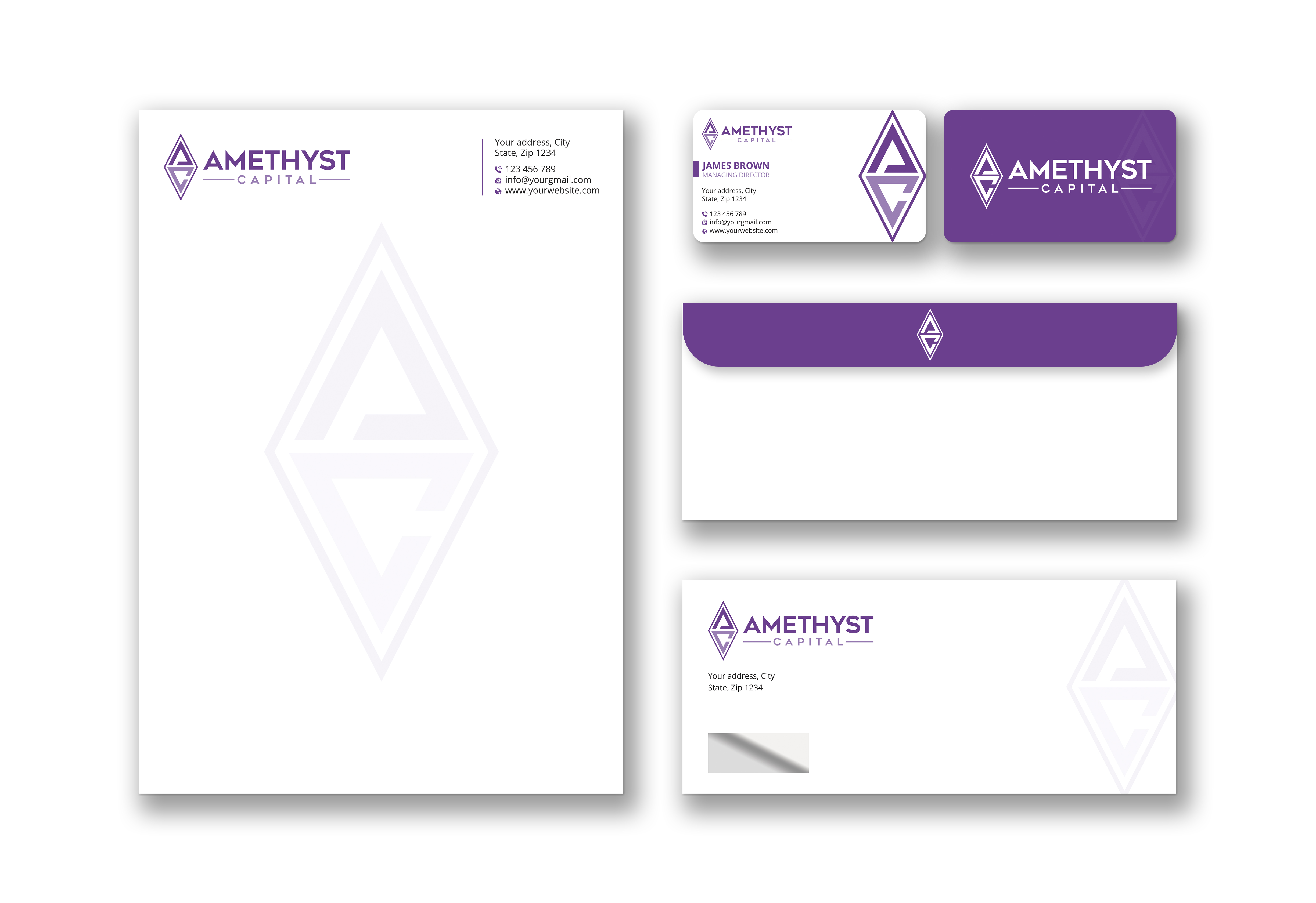 Stationery Design by Expert Bappy for Amethyst Capital | Design #33578659