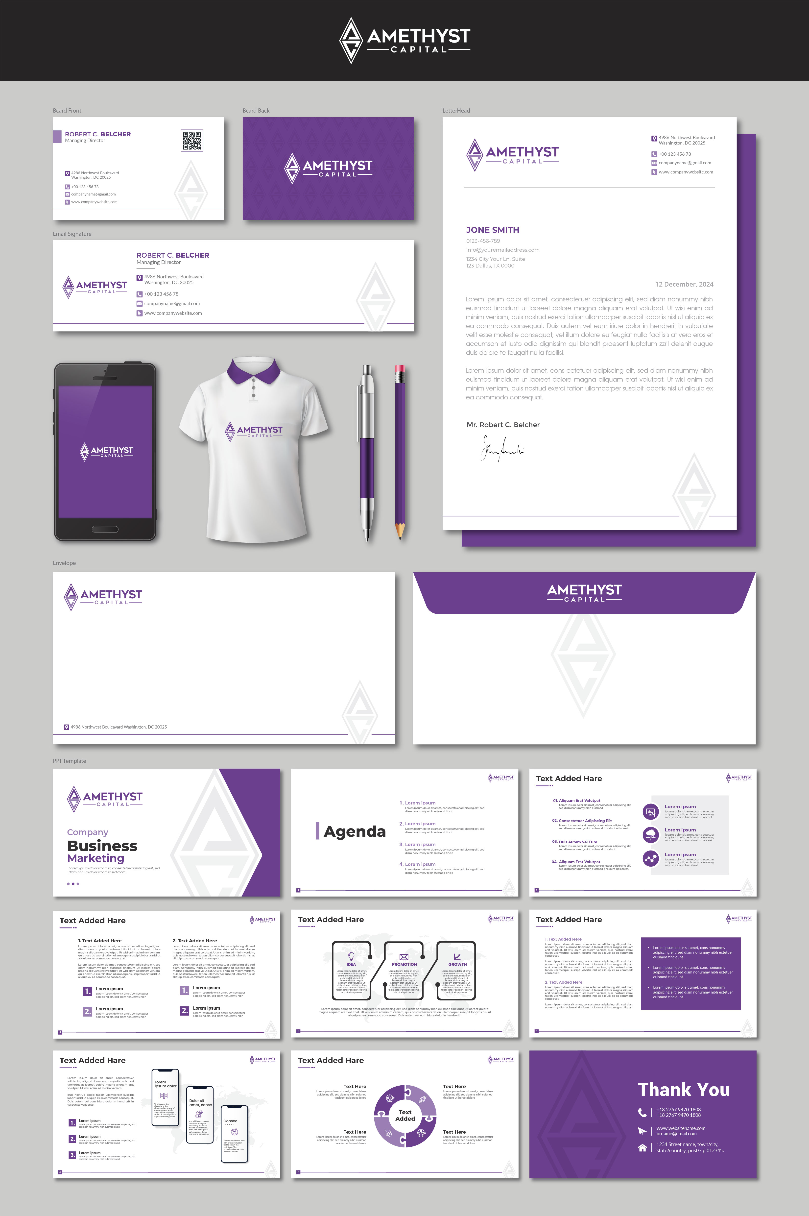 Diseño de Papelería por artbitin para Amethyst Capital | Diseño: #33569519