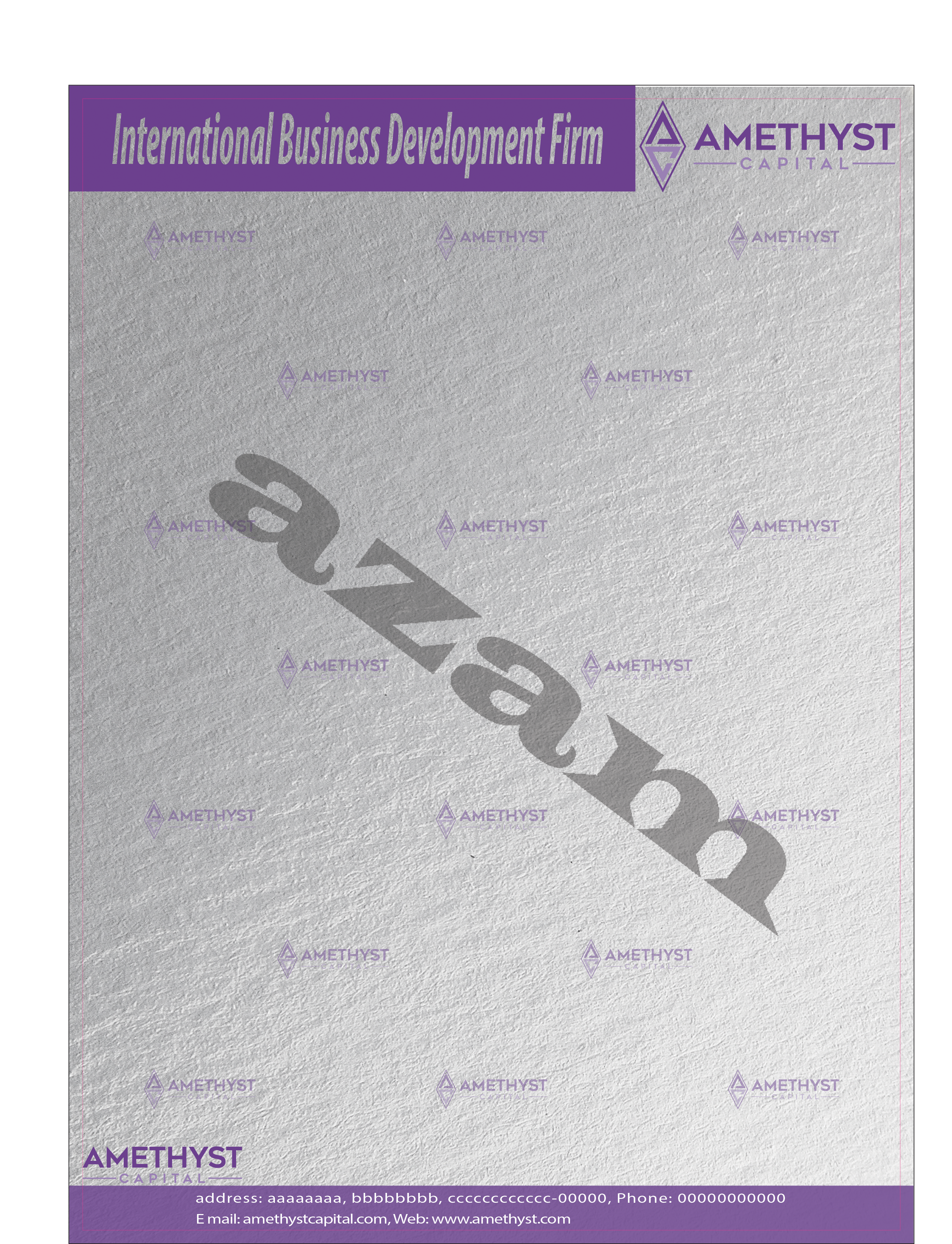 Schreibwaren-Design von daradiazam für Amethyst Capital | Design #33581698