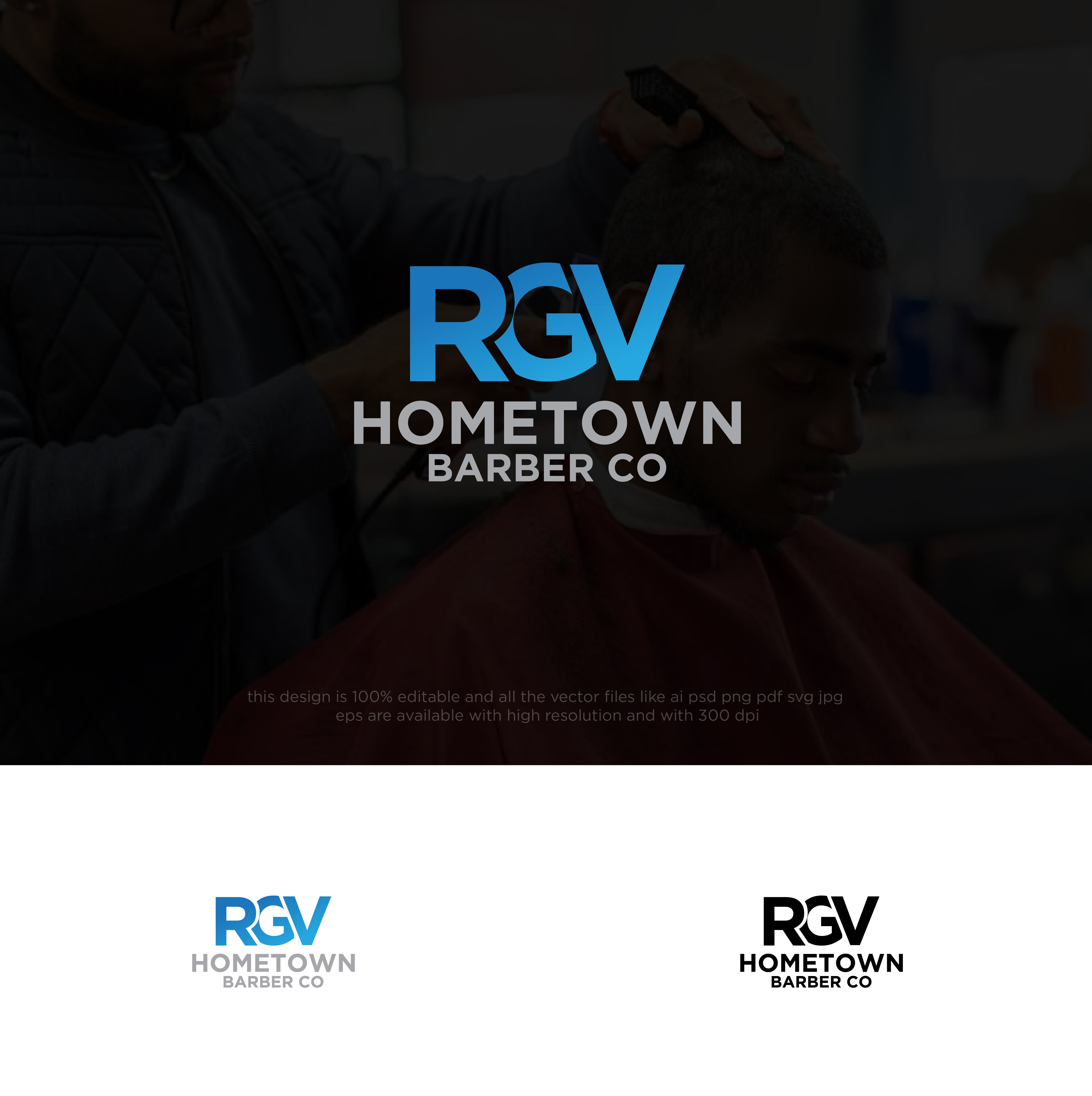 Logo Design by chilliebird studio for RGV Hometown Barber Co. | Design #33644192