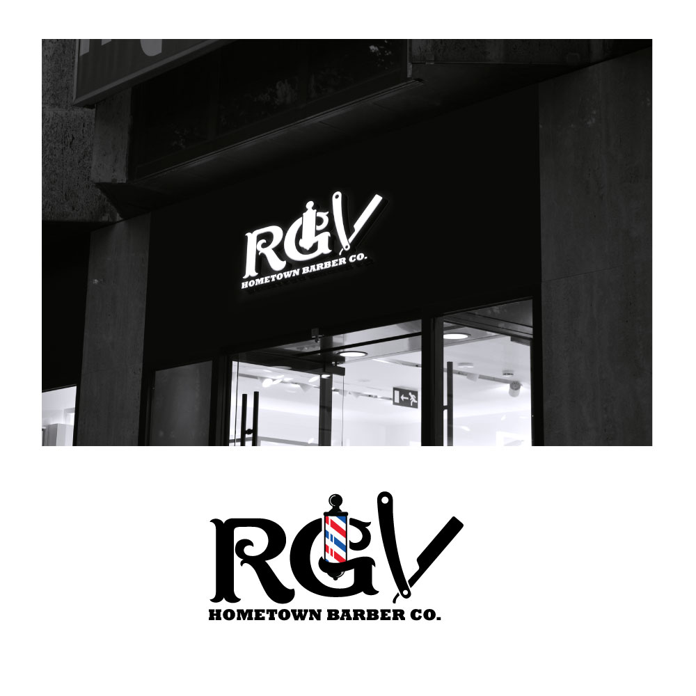 Logo-Design von webeezine für RGV Hometown Barber Co. | Design #33603193