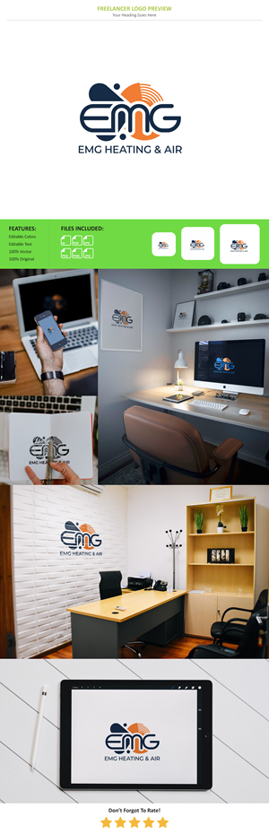 Logo Design by StudioDesigner for EMG Heating & Air  | Design: #33605835