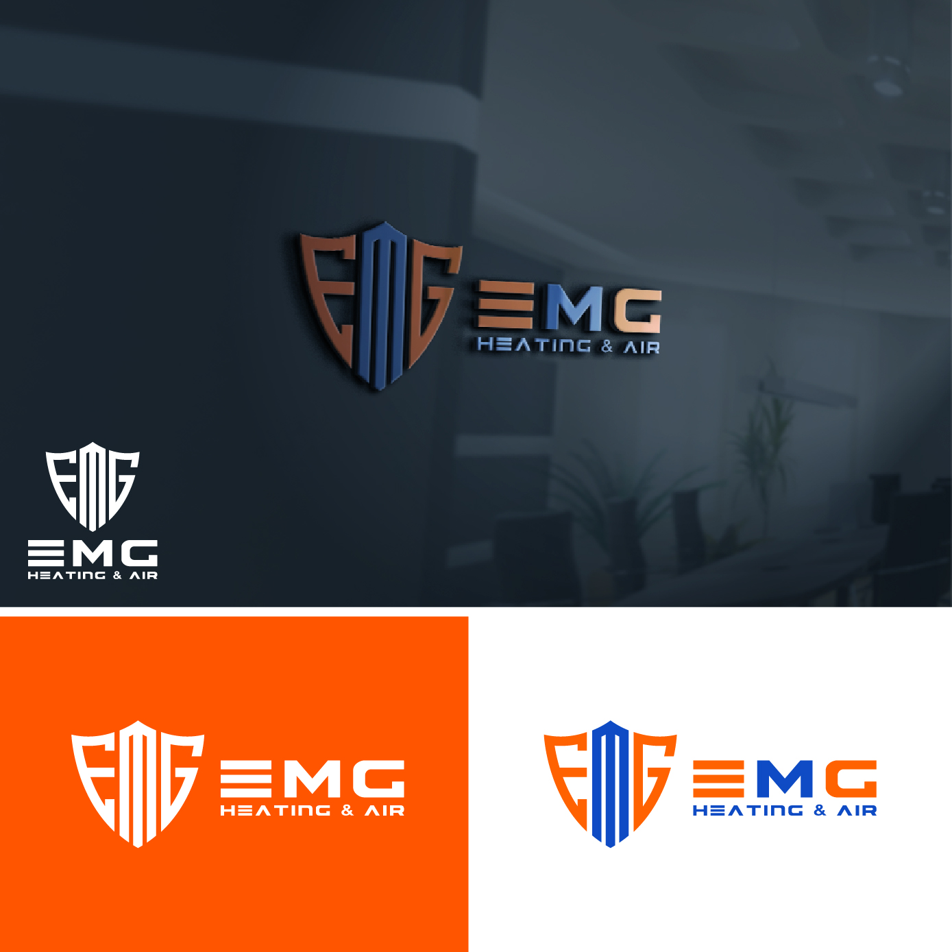 Logo Design by AL-BARAKAH for EMG Heating & Air  | Design #33604702