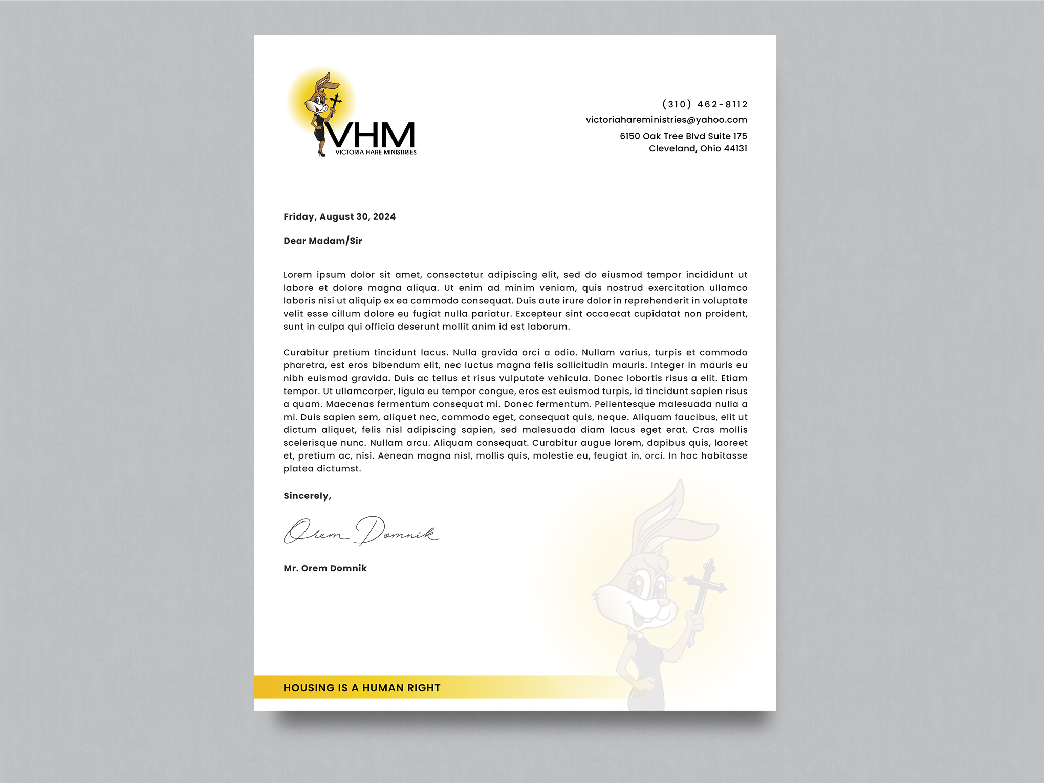 Letterhead Design by Creative Moon Design for Messiah Reigns Church Los Angeles | Design #33619559