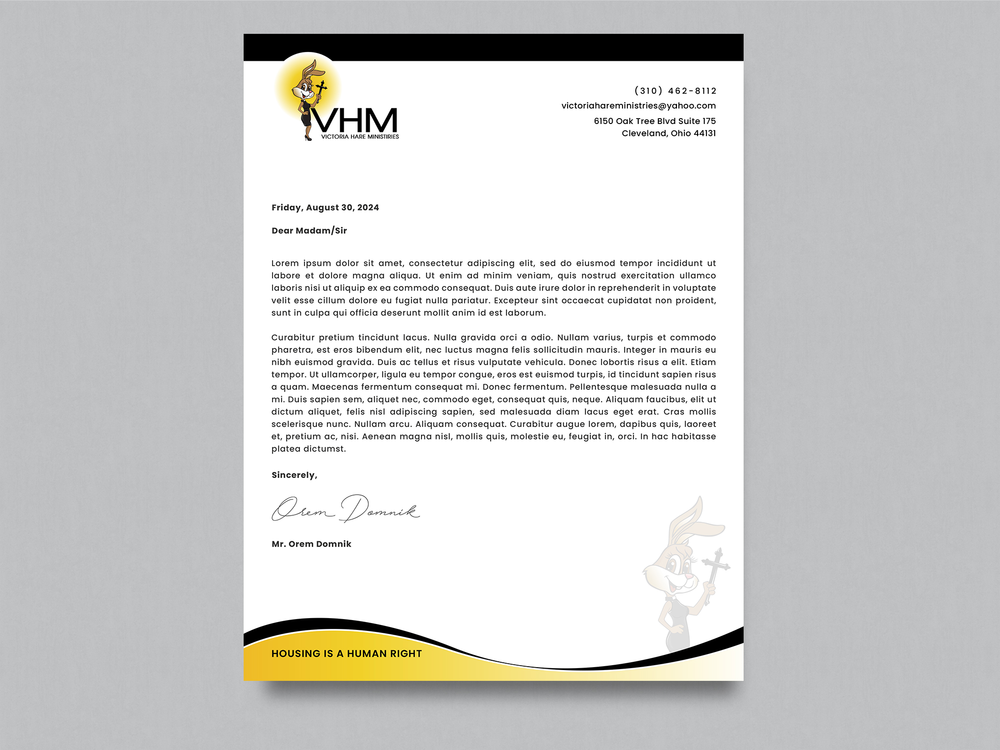 Letterhead Design by Creative Moon Design for Messiah Reigns Church Los Angeles | Design #33621497