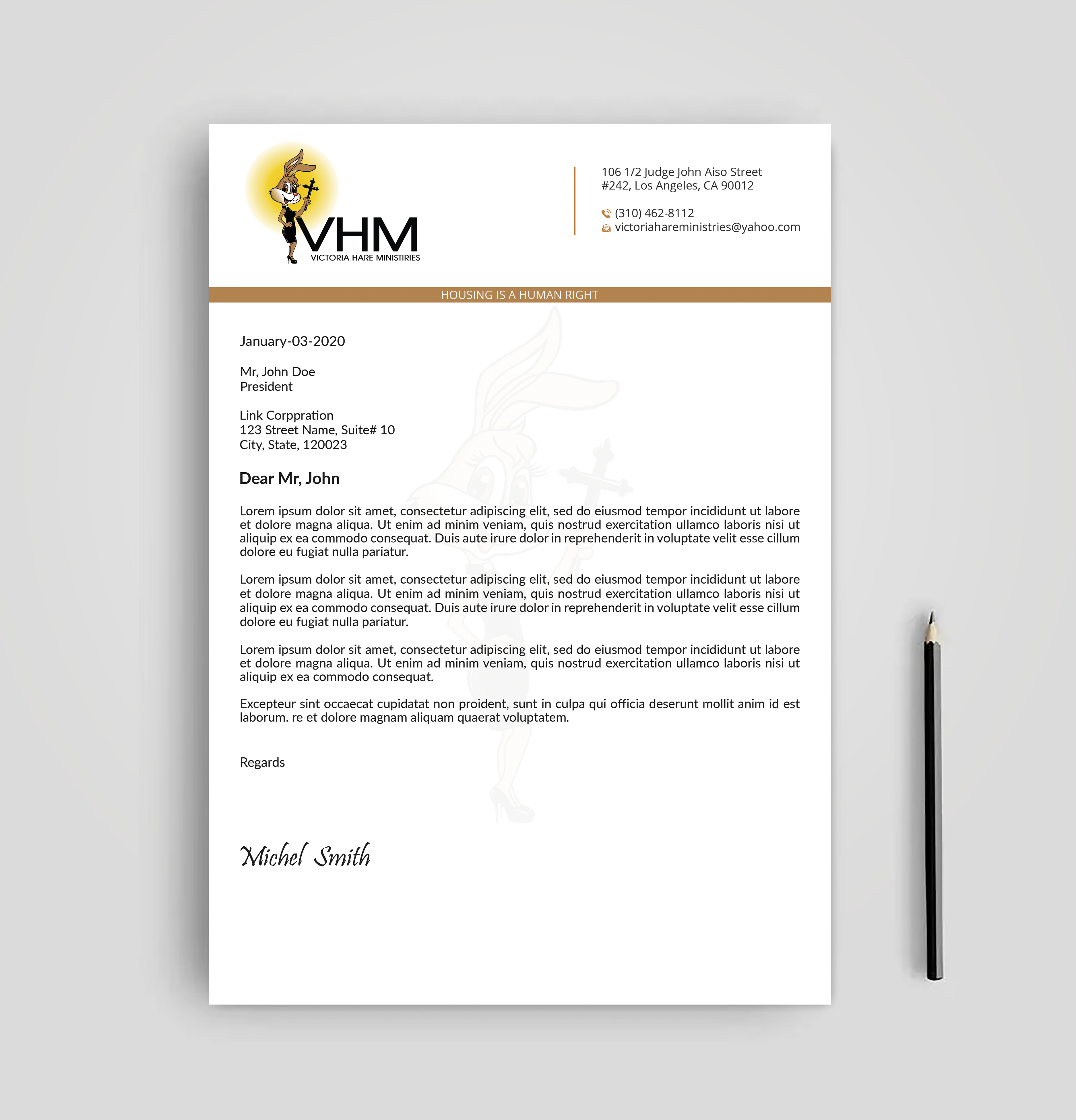 Letterhead Design by Expert Bappy for Messiah Reigns Church Los Angeles | Design #33611619
