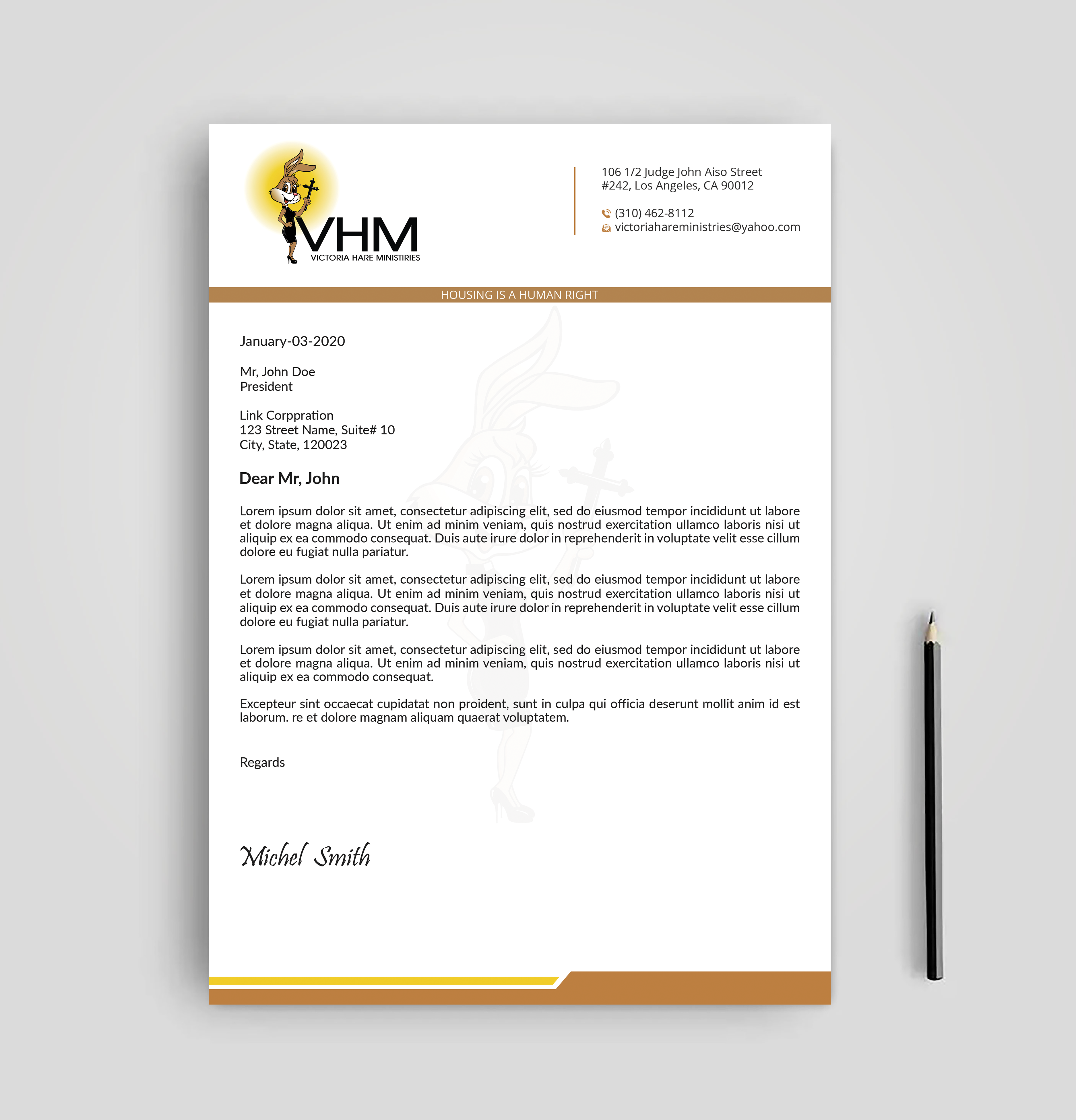 Letterhead Design by Expert Bappy for Messiah Reigns Church Los Angeles | Design #33611654