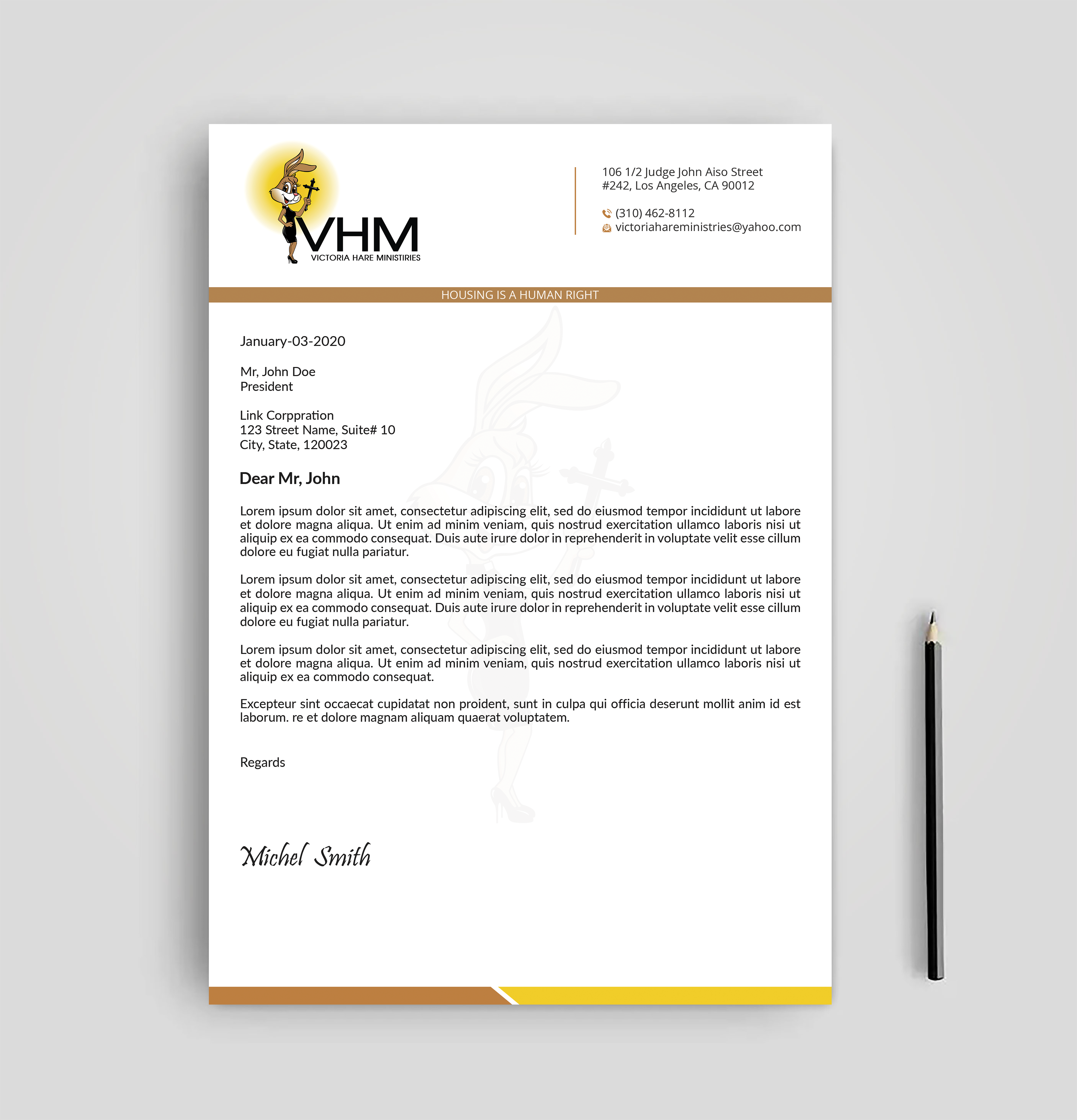 Diseño de Membrete por Expert Bappy para Messiah Reigns Church Los Angeles | Diseño #33611675