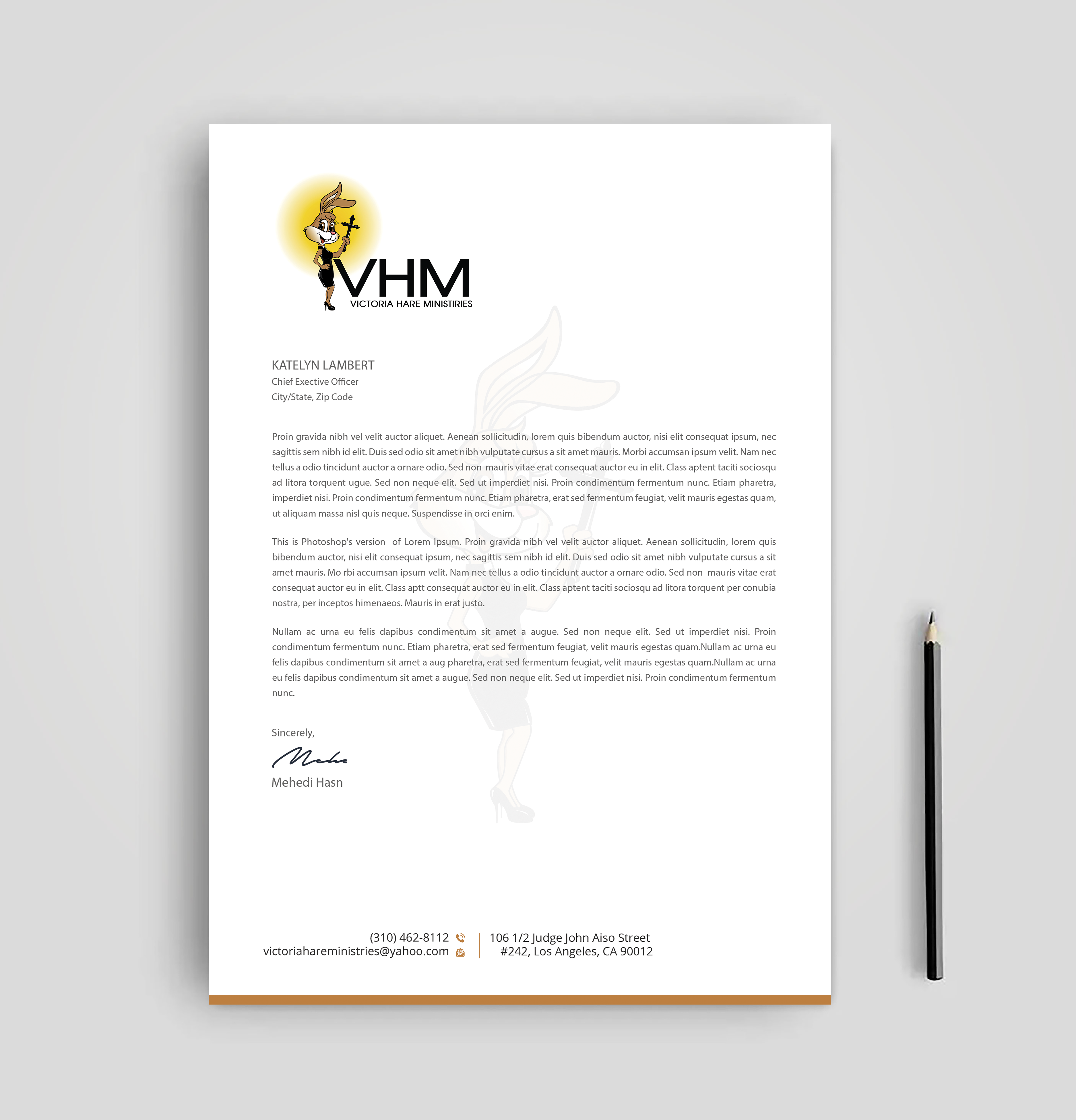 Diseño de Membrete por Expert Bappy para Messiah Reigns Church Los Angeles | Diseño #33611998