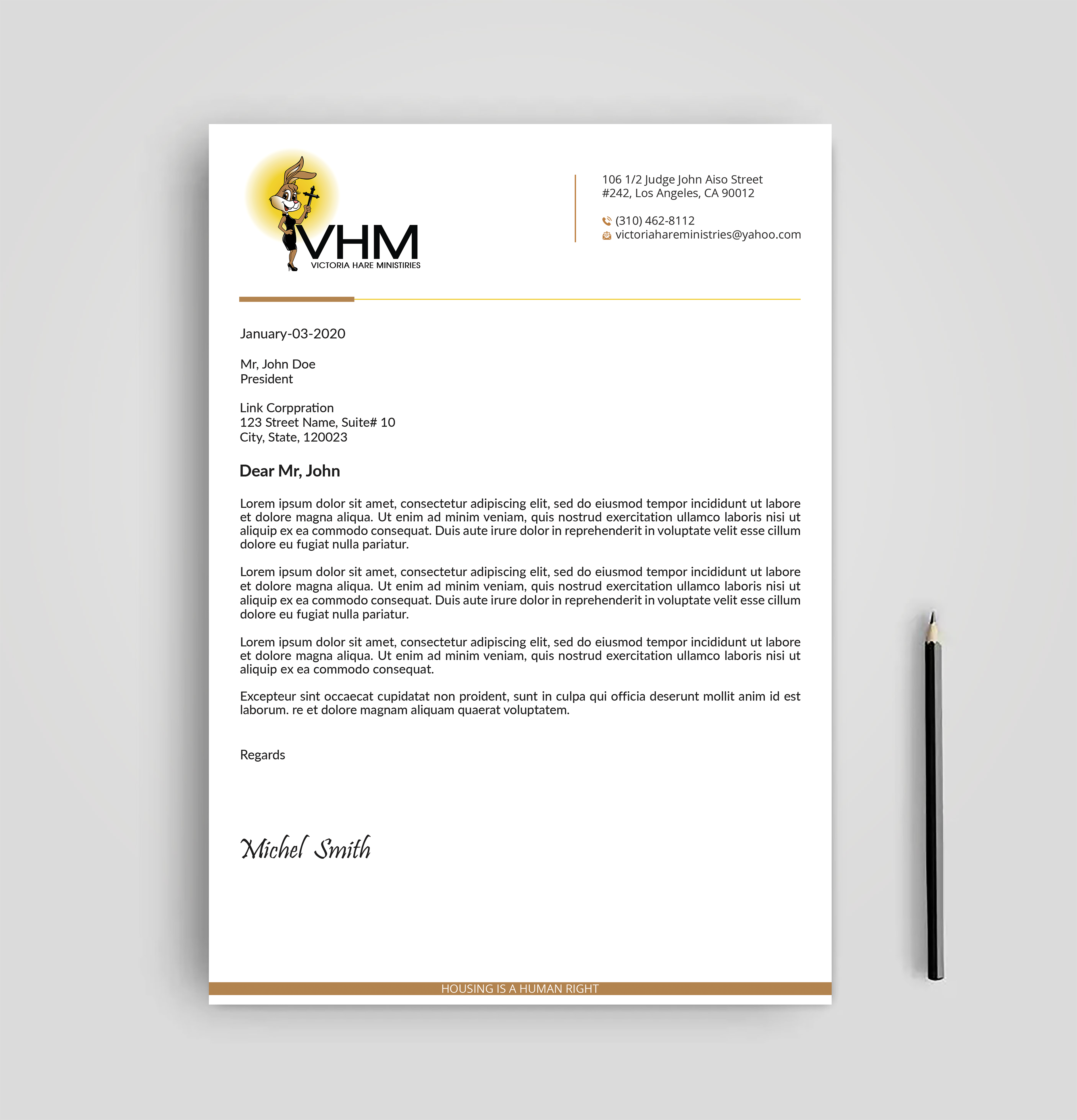 Letterhead Design by Expert Bappy for Messiah Reigns Church Los Angeles | Design #33612234