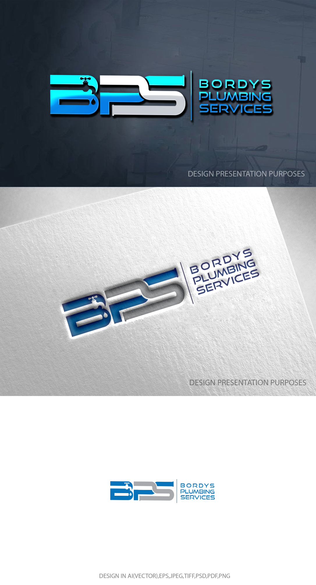 Logo Design by zebronicgraphic for Bordys Plumbing Services Pty Ltd | Design #33641126
