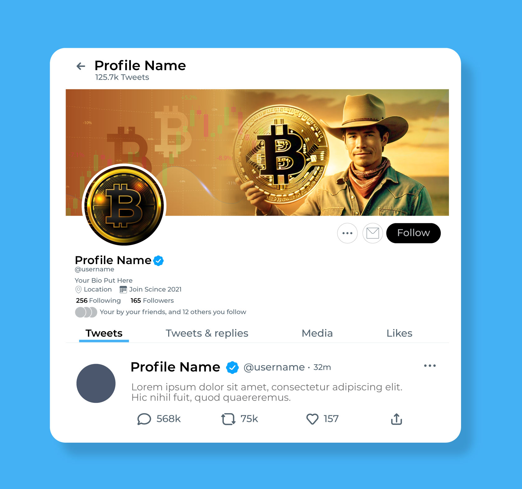 Twitter Design by artbitin for this project | Design #33641633