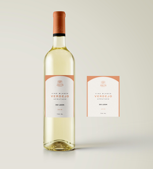 Etiqueta para botella de vino blanco
