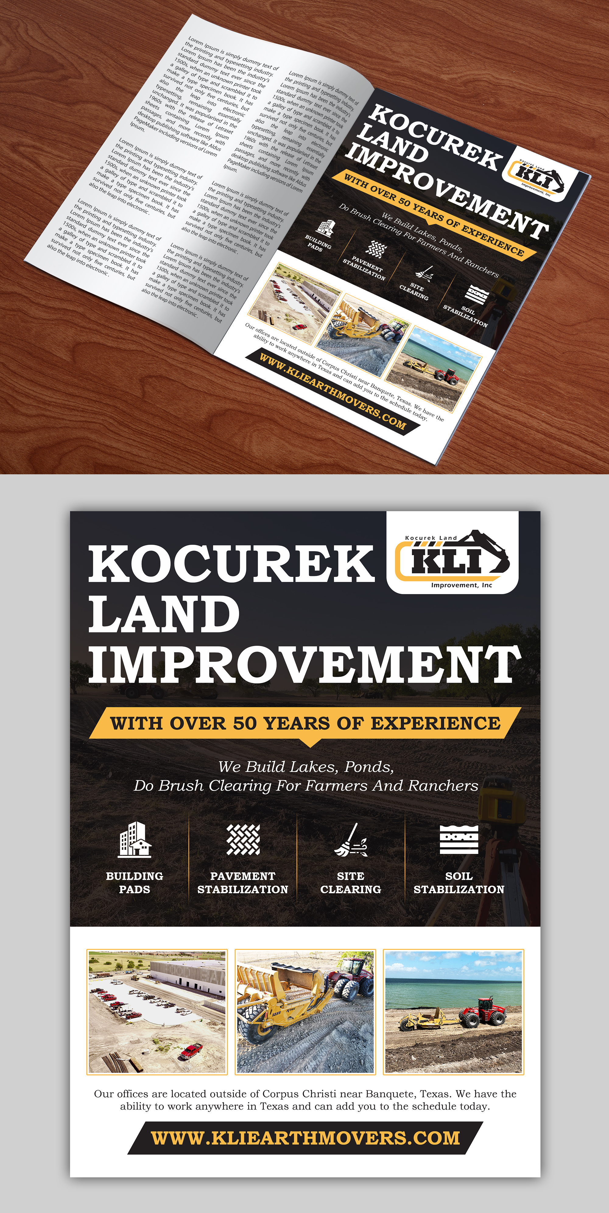 Diseño Publicitario por Graphic Gallery para Kocurek Land Improvement, Inc | Diseño #33655612