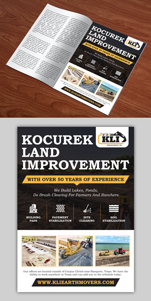 Design Publicitaire par Graphic Gallery pour Kocurek Land Improvement, Inc | Design #33655612