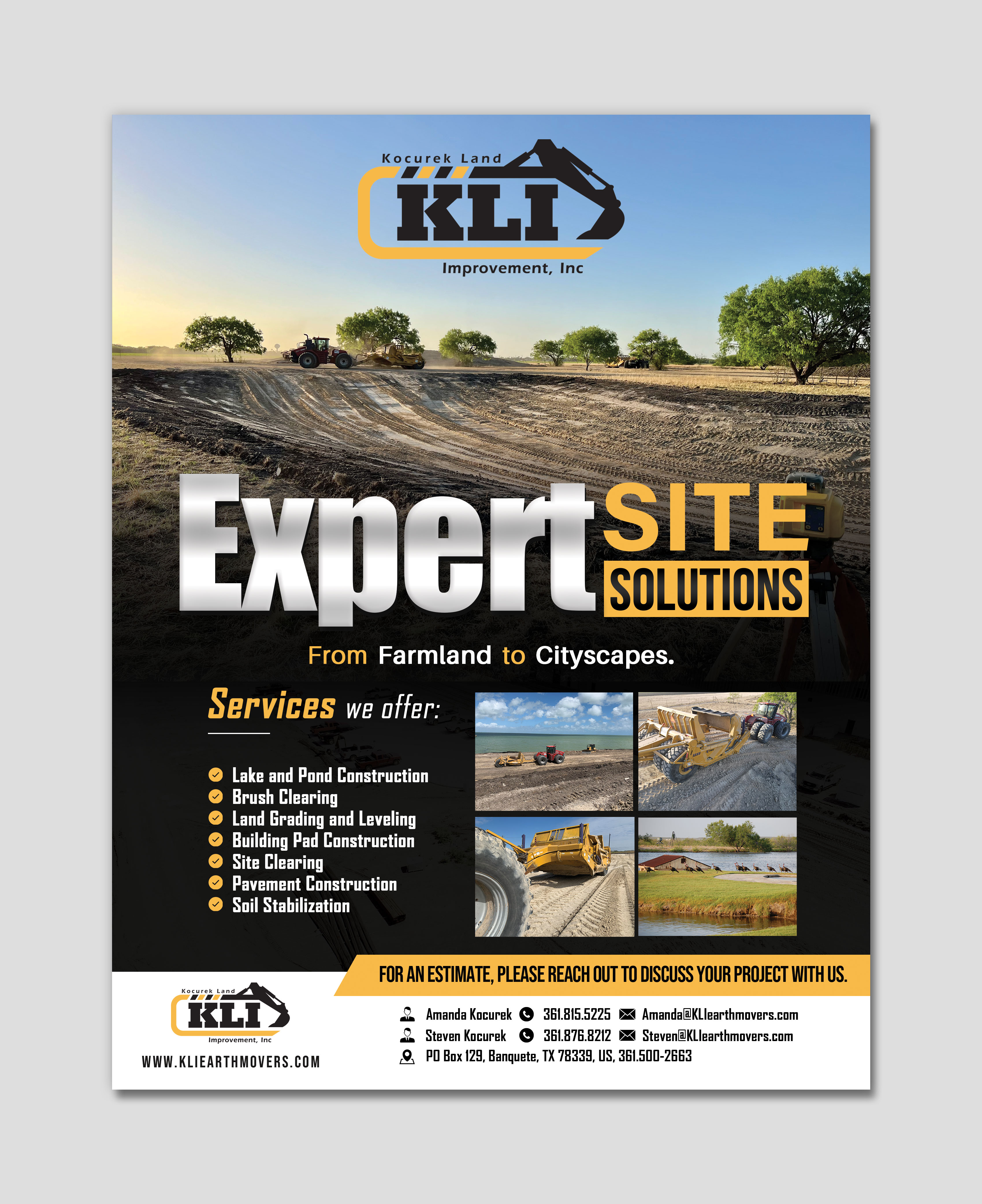 Design Publicitaire par HeshanKavinda pour Kocurek Land Improvement, Inc | Design #33658339