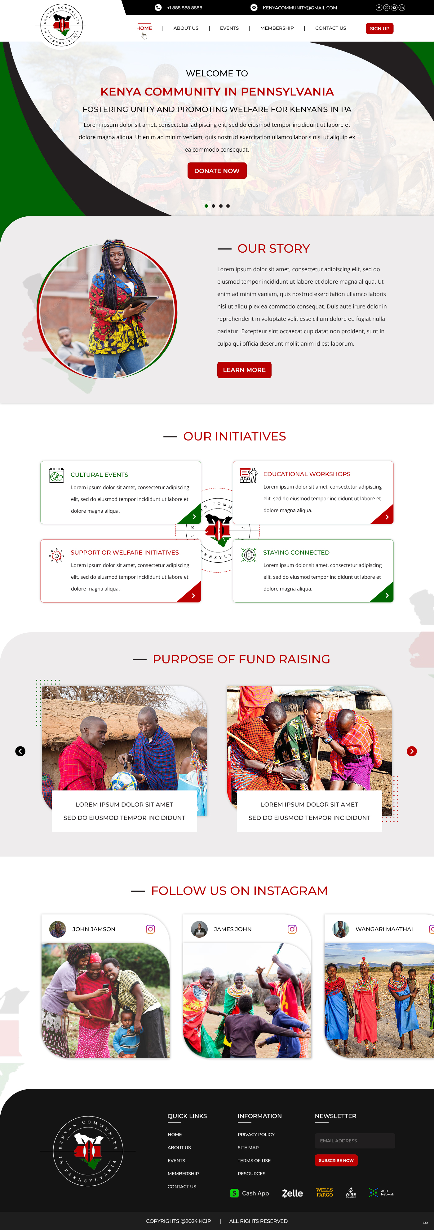 Web Design by pb for Kenya Community in Pennsylvania | Design #33658395