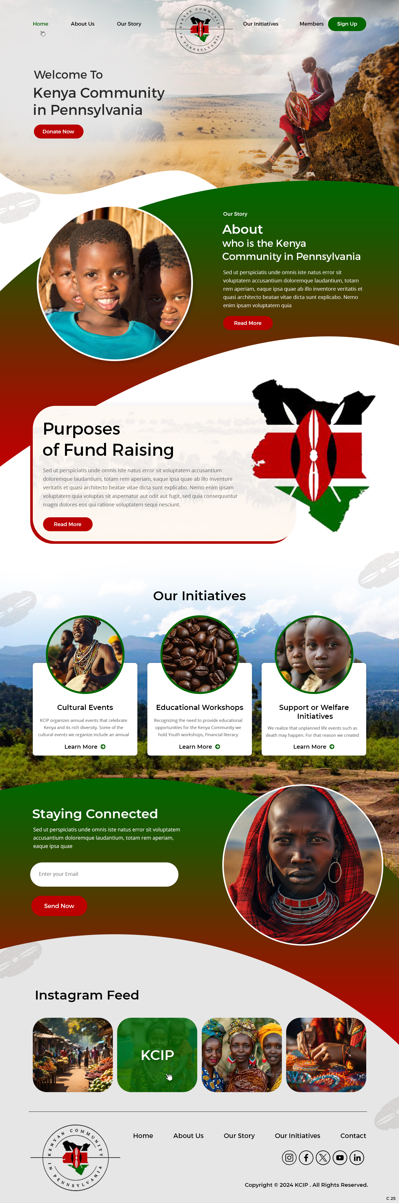 Web Design by pb for Kenya Community in Pennsylvania | Design #33665844