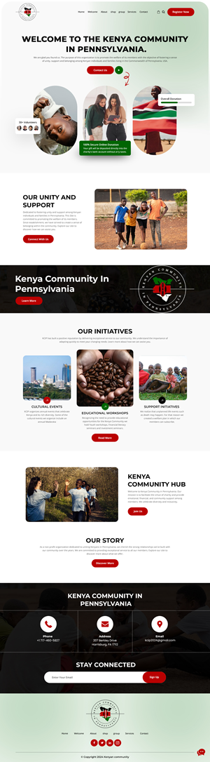 Web Design by nzdesigners for Kenya Community in Pennsylvania | Design: #33664773
