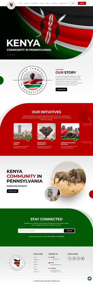 Web Design by nzdesigners for Kenya Community in Pennsylvania | Design: #33670877
