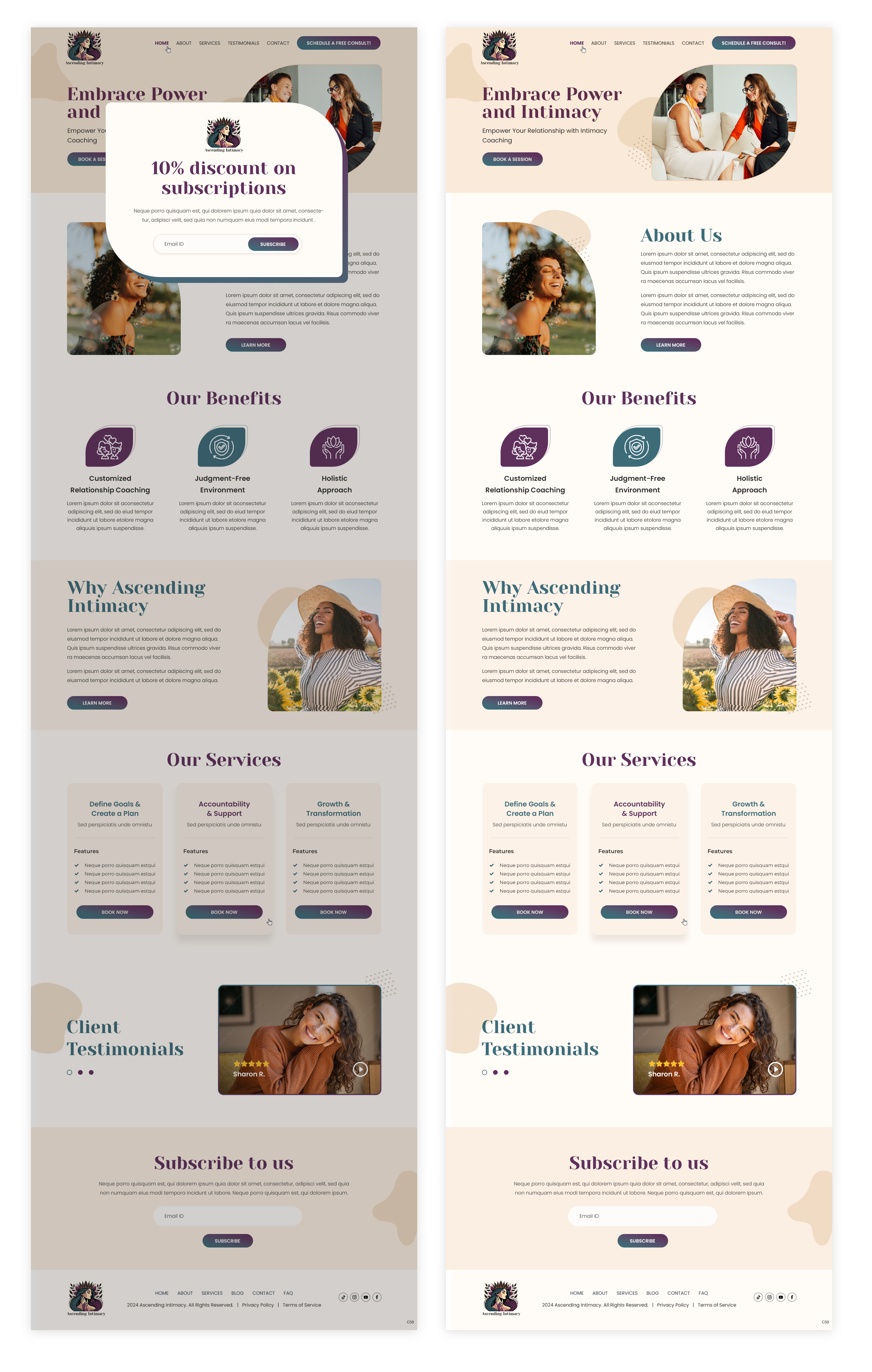 Web Design by pb for Ascending Intimacy Lifestyle Coaching | Design #33765402