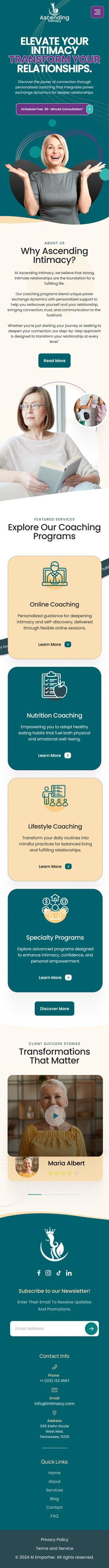 Web Design by nzdesigners for Ascending Intimacy Lifestyle Coaching | Design: #33679974