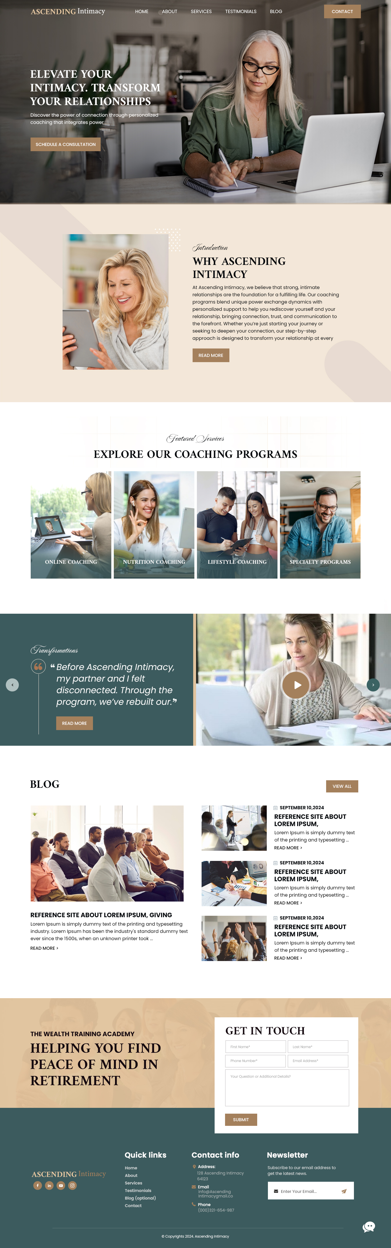 Diseño Web por nzdesigners para Ascending Intimacy Lifestyle Coaching | Diseño #33679976